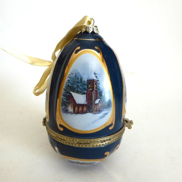 NEW 4.5” VALERIE PARR HILL QVC BOUTIQUE PORCELAIN MUSICAL EGG ORNAMENT - Picture 6 of 13